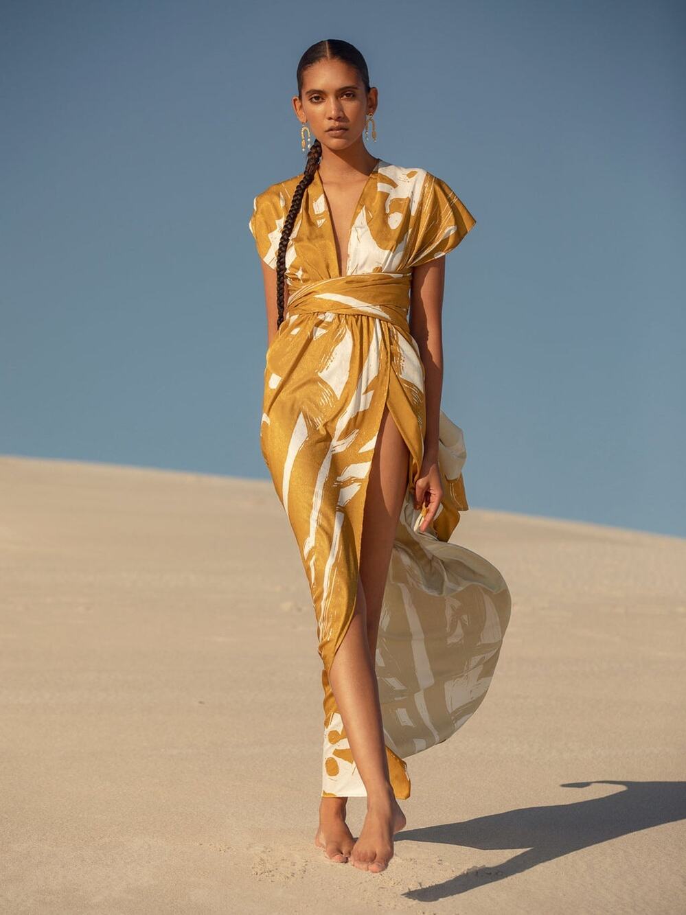 Diarrablu Women's Mailys Suto Gold Convertible Dress Size L NWT